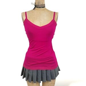 Coquette Womens L Lace Trim Cami Y2K Indie Sleaze Pink Modal Romantic Y2K